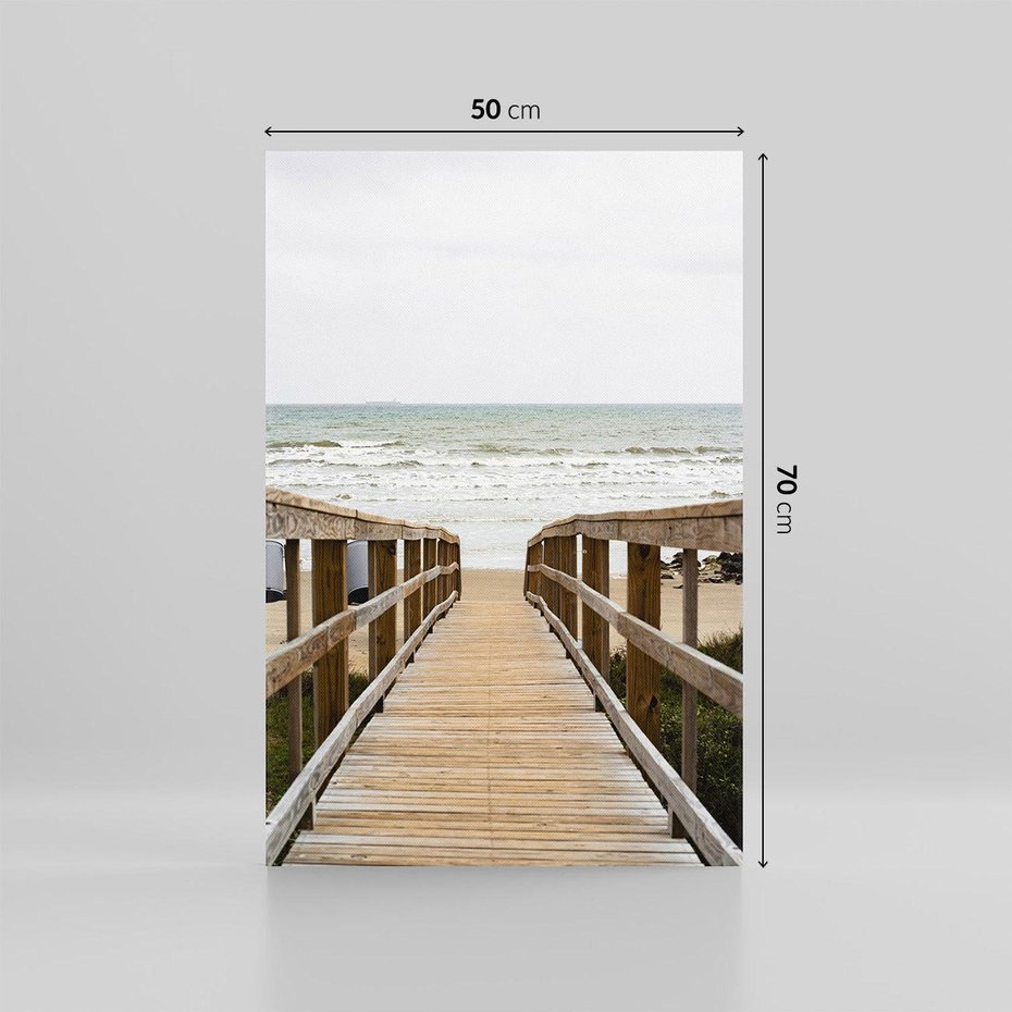 Obraz na płótnie 50x70 - Morze i drewniany pomost - morze, pomost