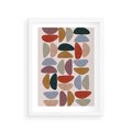 Plakat w ramie 30x40 - Kolorowe Echo Boho - abstrakcyjny obraz, geometryczna kompozycja - rama biała