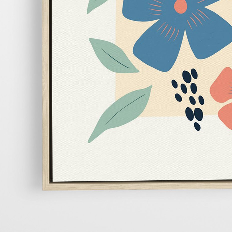 Obraz w ramie 70x100 - Kolorowe liście tęsknot - minimalistyczny plakat, grafika - rama drewno