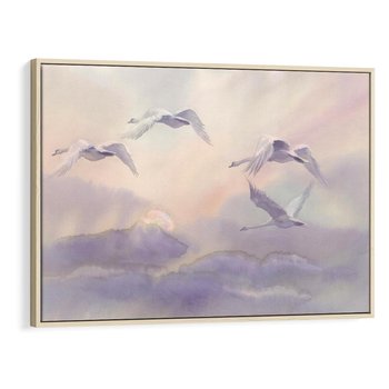 Obraz w ramie 70x50 - Ruchoma cisza widzenia - akwarela, subtelene - rama drewno