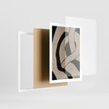Plakat w ramie 50x70 - Obce Wariacje - abstrakcyjne linie, mroczny plakat - rama biała