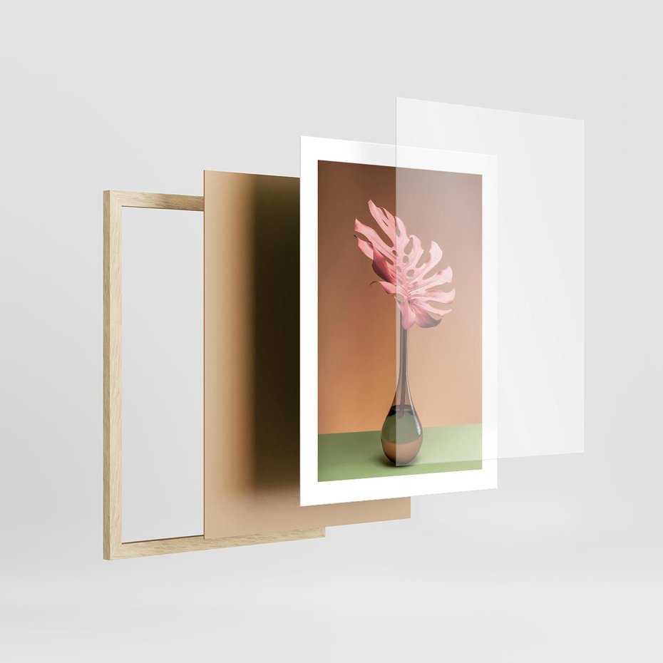 Plakat w ramie 30x40 - Wyjątkowy monstera - monstera, liść - rama drewno