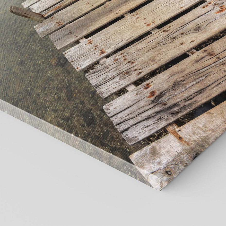 Obraz na płótnie 70x100 - Jeziorne Refleksje - pomost, jezioro