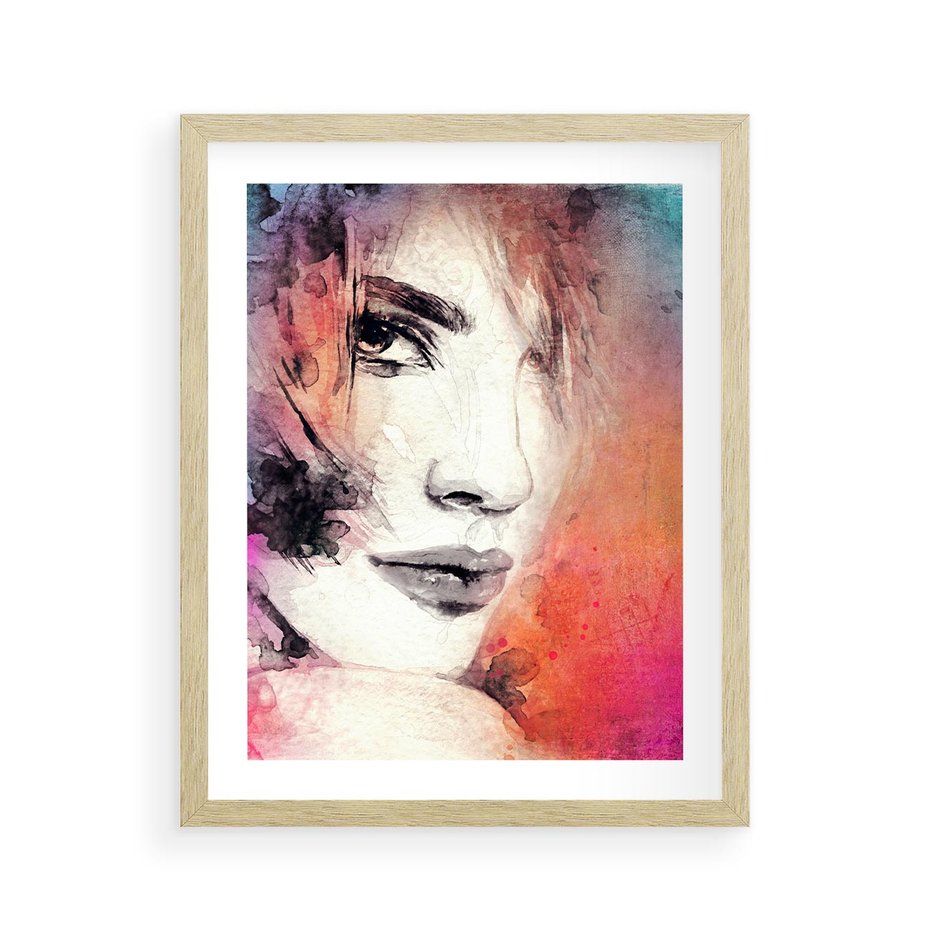 Plakat w ramie 40x50 - Kobieta w sztuce - portret, kobieta - rama drewno