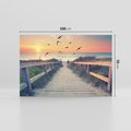 Obraz na płótnie 100x70 - Sielanka nad brzegiem - plaża, pomost