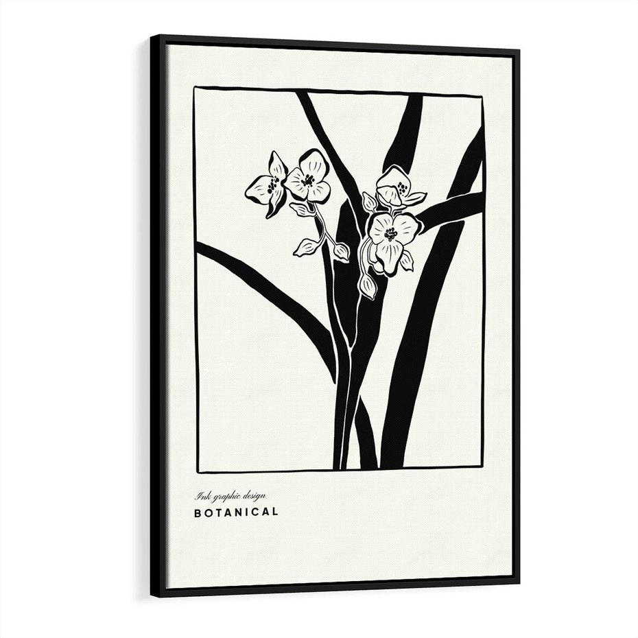 Obraz w ramie 70x100 - Symfonia kwiatowej ekspresji - kwiat, grafika - rama czarna