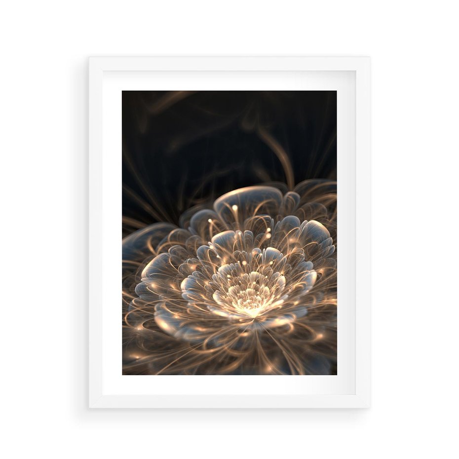 Plakat w ramie 40x50 - Nowoczesny Kwiat - kwiat, nowoczesny - rama biała