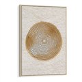 Obraz w ramie 70x100 - Zapisane w promieniach słońca - beżowe strukturalne tło, koła - rama drewno