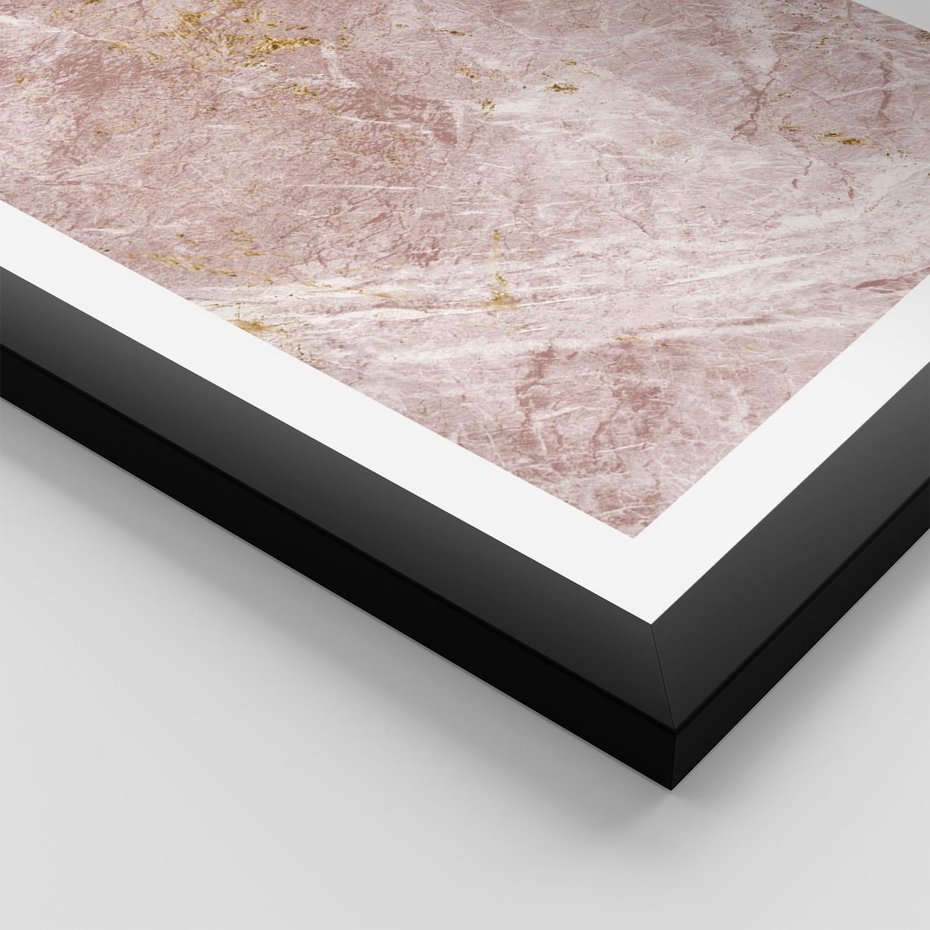 Plakat w ramie 40x50 - Wyjątkowa Stylizacja - marmur, złoto - rama czarna