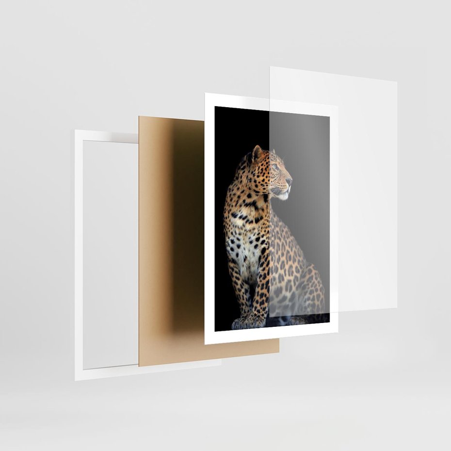 Plakat w ramie 50x70 - Elegancja Jaguarowej Pantery - jaguar, pantera - rama biała