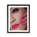 Plakat w ramie 40x50 - Usta, manicure, spa: kobieca harmonia - usta, manicure - rama czarna