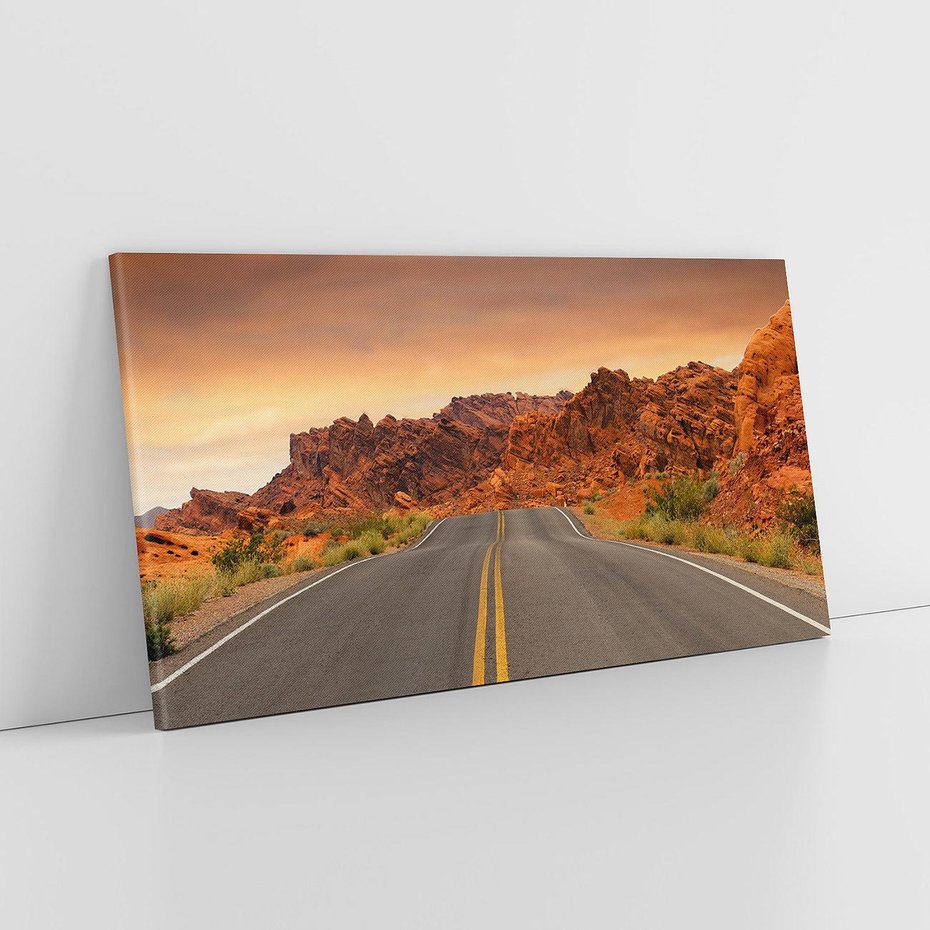 Obraz na płótnie 100x50 - Górska droga między skałami - droga, góry