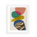 Plakat w ramie 40x50 - Kolorowe Przenikanie Kształtów - abstrakcyjne formy, obraz olejny - rama biała