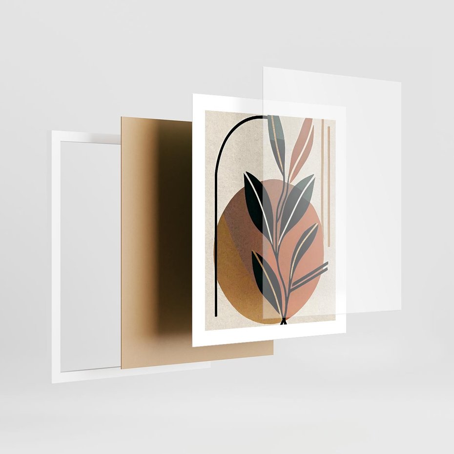 Plakat w ramie 40x50 - Boho Impulsy Kreatywności - boho obraz, abstrakcja - rama biała