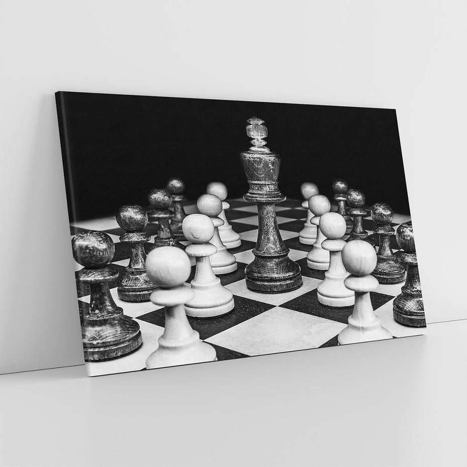 Obraz na płótnie 120x80 - Wzruszający Taniec na Szachownicys - szachy, gra