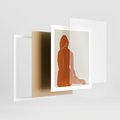 Plakat w ramie 40x50 - Kobieca Sylwetka w Stylu Modernistycznym - modernistyczny pakat, kobieca sylwetka - rama biała