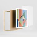 Plakat w ramie 40x50 - Księga Kolorowych Wizji - różne geometryczne formy, koła - rama drewno