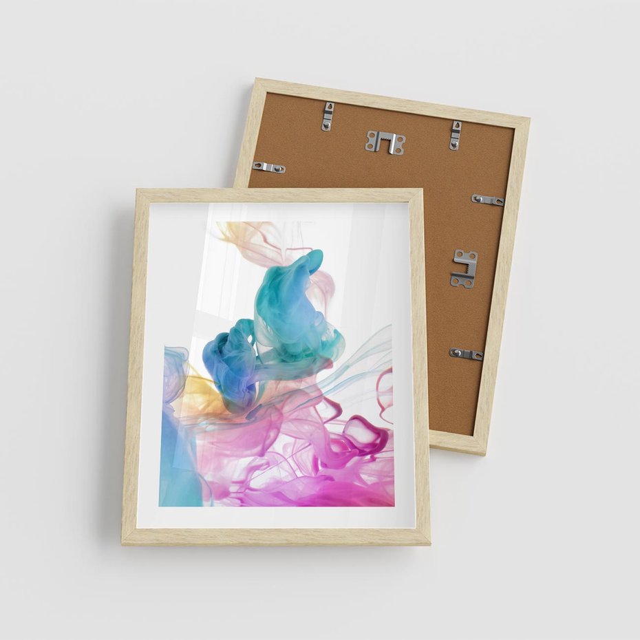 Plakat w ramie 40x50 - Abstrakcyjne Pastelowe Piękno - abstrakcja, pastelowe - rama drewno