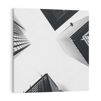 Obraz na płótnie 40x40 - Nowoczesna Dynamika - perspektywa, wieżowce