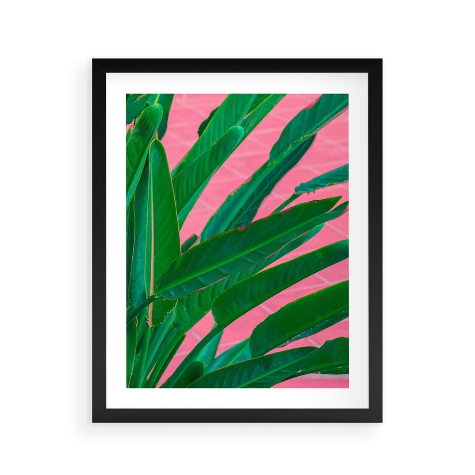 Plakat w ramie 40x50 - Odezwij się do przeszłości - liście, retro - rama czarna