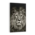 Obraz na płótnie 70x100 - Moc lewego spojrzenia - lew, czarno