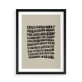 Plakat w ramie 50x70 - Energetyczne Pulsacje Nowości - boho plakat, czarne kropki kreski - rama czarna