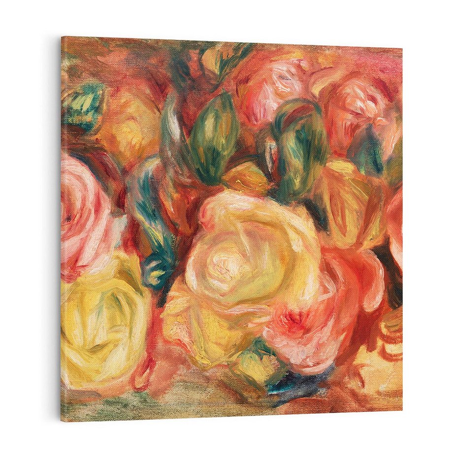 Obraz na płótnie 40x40 - "Róże" (1912), Pierre-Auguste Renoir - Reprodukcja - reprodukcja, obraz na płótnie