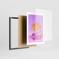 Plakat w ramie 30x40 - Minimalizm i Urok Natury - liście, pastele - rama czarna