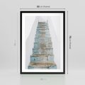Plakat w ramie 50x70 - Niebieskie Schody Santorini - stare kamienne schody, niebieskie schody - rama czarna