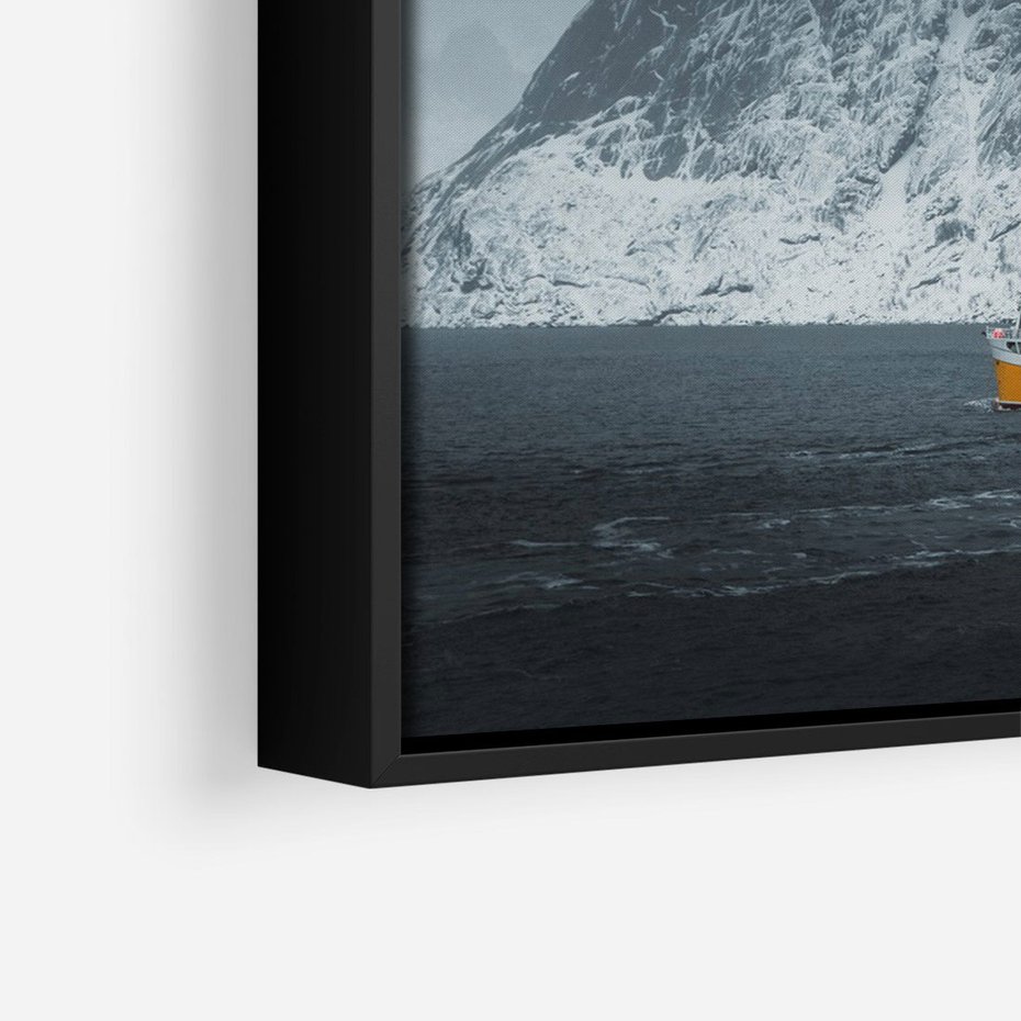 Obraz w ramie 70x100 - Skandynawski pejzaż - skadynawski, pejzaż - rama czarna