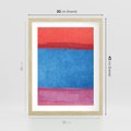 Plakat w ramie 30x40 - Migocące Formy - kolorowe akwarelowe pasy, odcienie czerwień - rama drewno