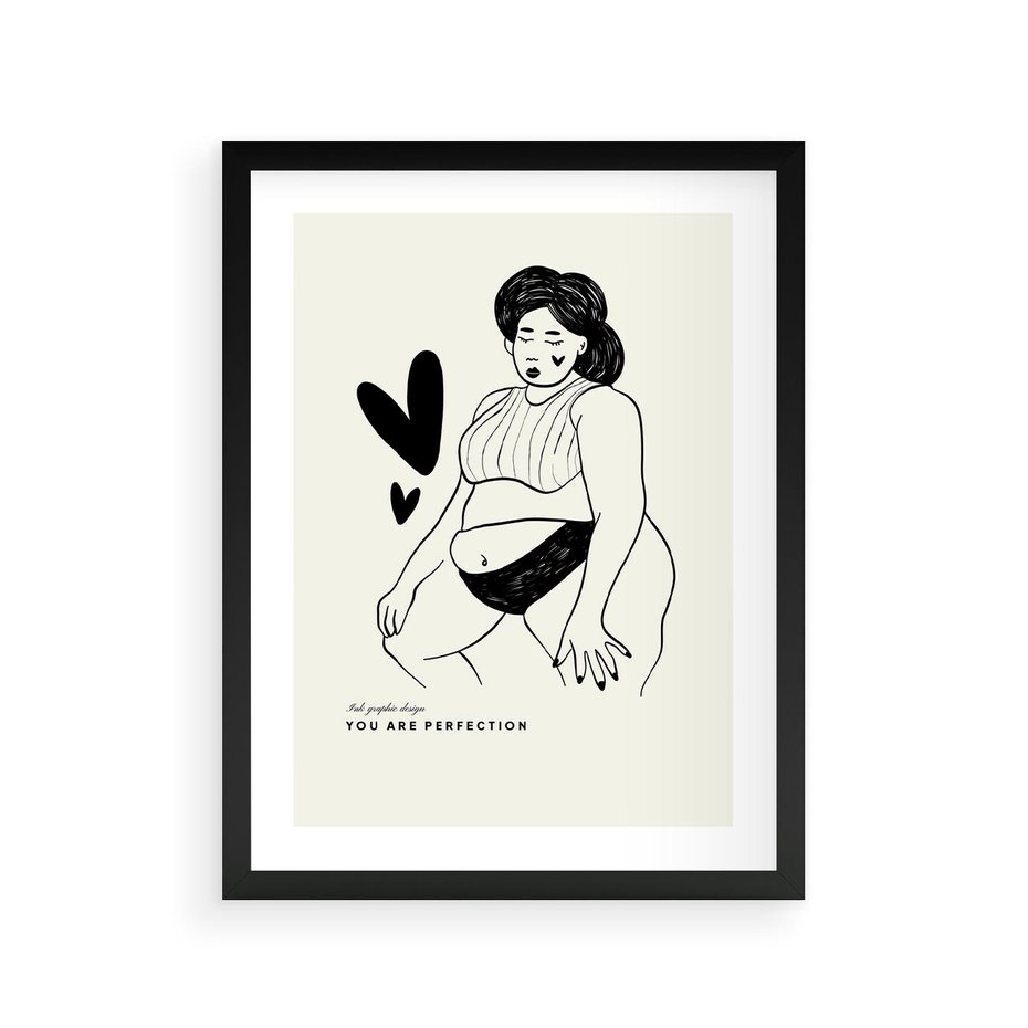 Plakat w ramie 30x40 - Wyrażenie Piękna - rysunek, sztuka nowoczesna - rama czarna