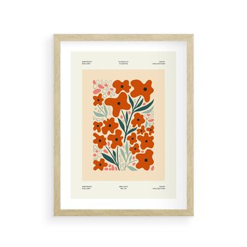 Plakat w ramie 30x40 - Refleksje Kolorowych Tajemnic - kwiaty, kompozycja - rama drewno