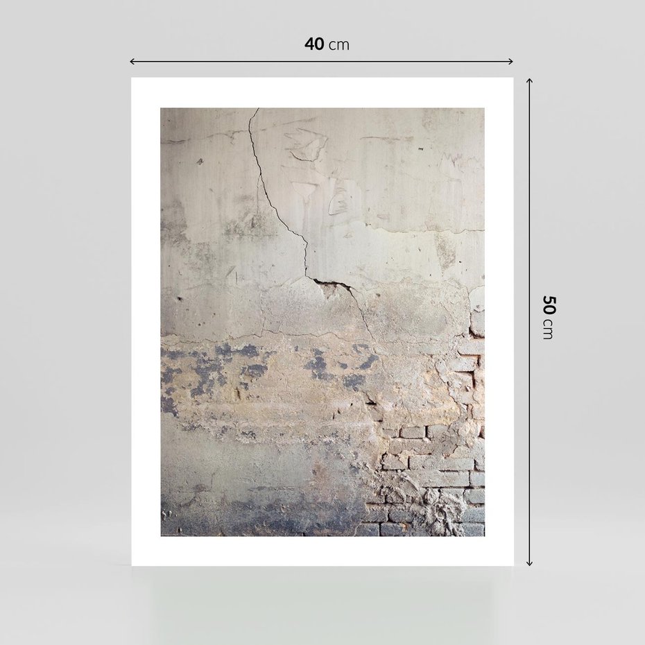 Plakat bez ramy 40x50 - Surowość ściany z betonu - ściana, beton