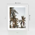 Plakat w ramie 40x50 - Palmy - tęsknota za Hawajami - palmy, Hawaje - rama biała