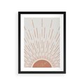 Plakat w ramie 30x40 - Słońce w Stylu Boho - słońce, grafika boho - rama czarna