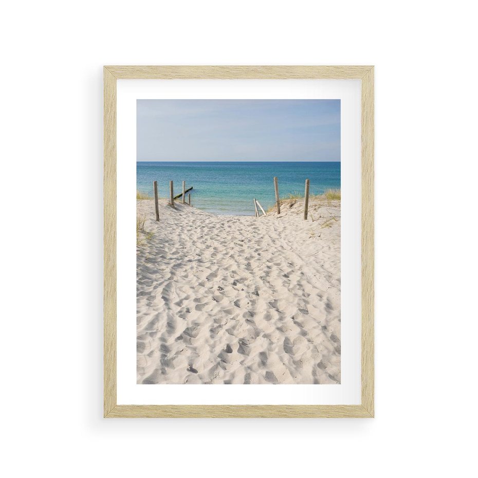Plakat w ramie 30x40 - Harmonia plażowego morza - plaża, morze - rama drewno