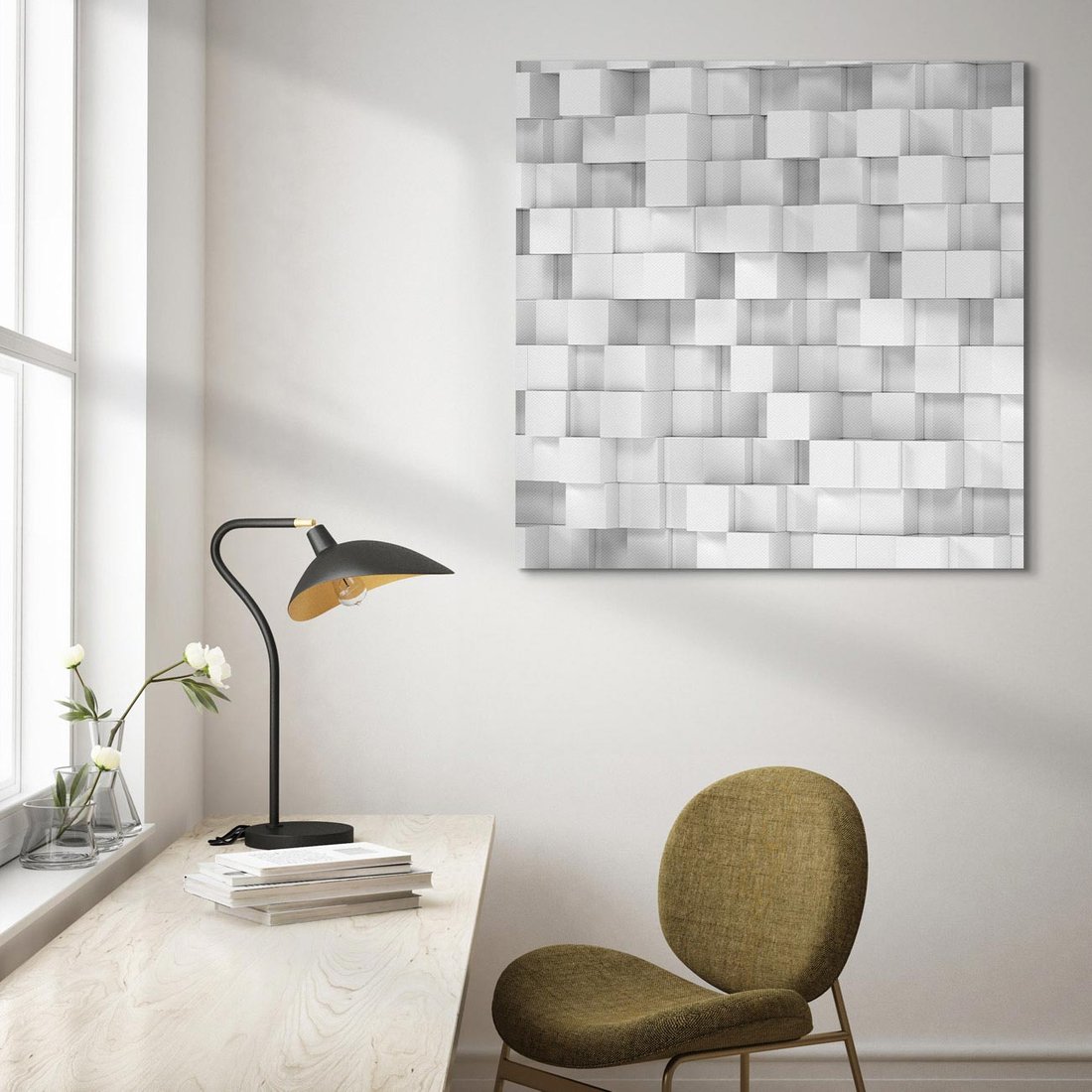 Obraz na płótnie 50x50 - Gra form i kolorów - 3D, abstrakcja