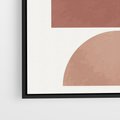 Obraz w ramie 50x70 - Rozkwitające Odbicia - abstrakcyjne geometryczne kształty, odcienie brązu i beżu - rama czarna