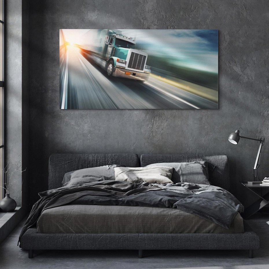 Obraz na płótnie 140x70 - Przez prerię ciężarówką - ciężarówka, USA