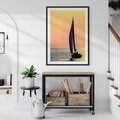 Plakat bez ramy 21x30 - Żaglówka na Horyzoncie - żaglówka, jacht