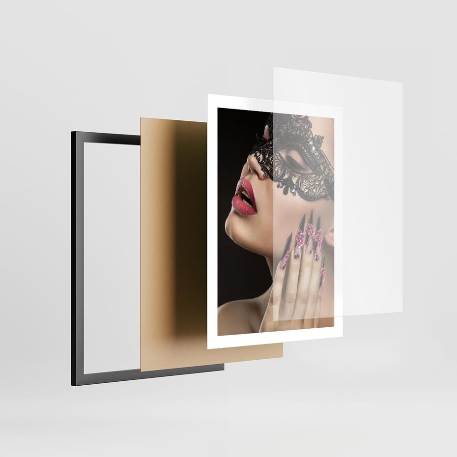 Plakat w ramie 50x70 - Piękno na tipsach - beauty, manicure - rama czarna