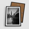 Plakat w ramie 50x70 - Majestatyczny Big Ben w Londynie - Londyn, most - rama czarna
