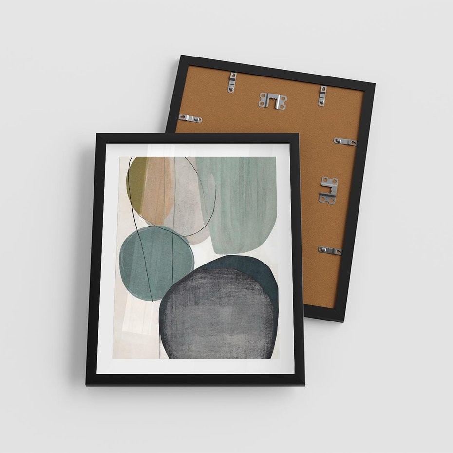 Plakat w ramie 40x50 - Plama za Plamą - abstrakcyjny obraz olejny, plamy - rama czarna