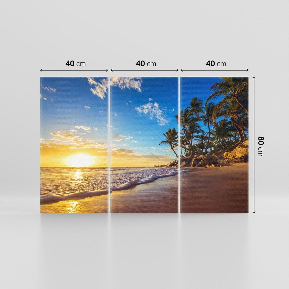 Obraz na płótnie 120x80 - Magia Tropików - zachód słońca,