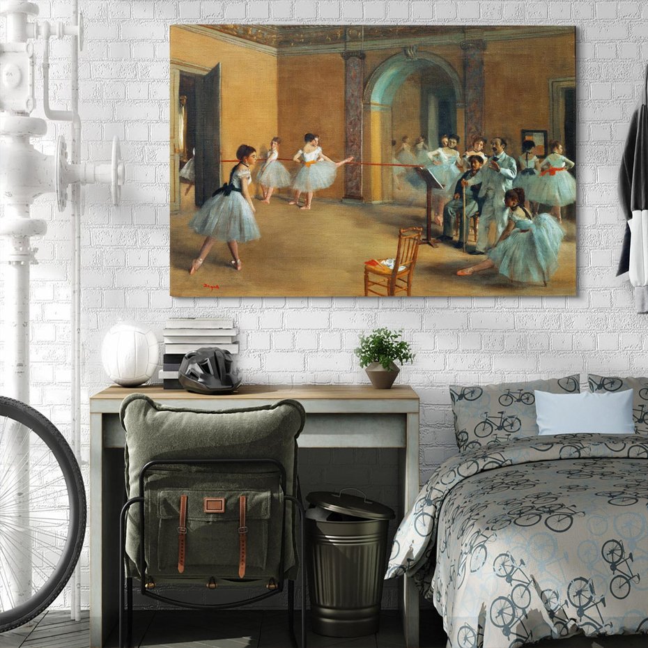 Obraz na płótnie 100x70 - The Dance Foyer at the Opera on the rue Le Peletier (1872), Edgar Degas - Reprodukcja - reprodukcja, obraz na płótnie