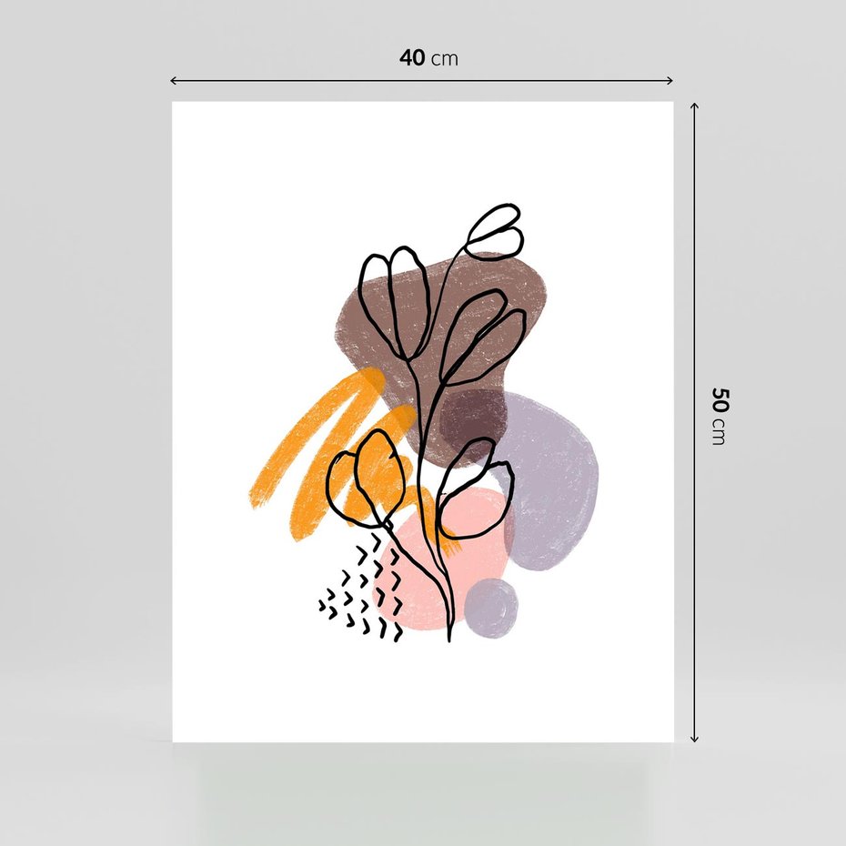 Plakat bez ramy 40x50 - Bezgraniczne Widzenia - abstrakcyjna sztuka, liść gałązka