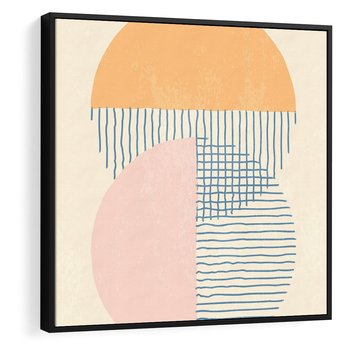 Obraz w ramie 50x50 - Migotliwe Wzory - geometryczne kształty, koła - rama czarna