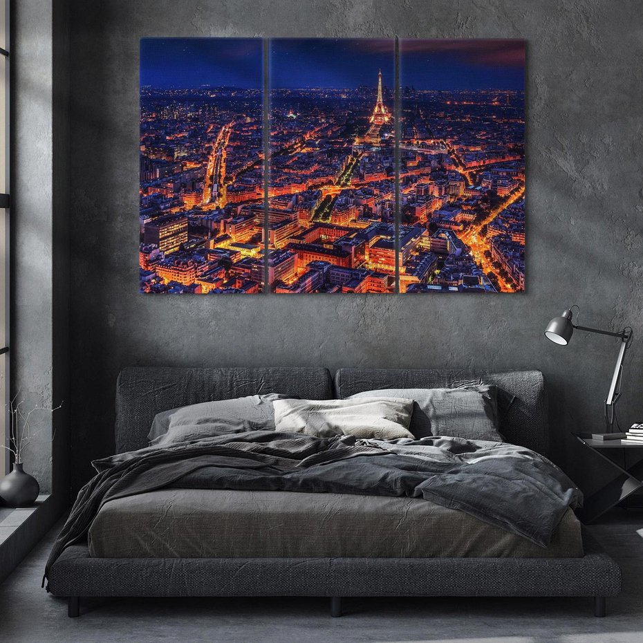 Obraz na płótnie 120x80 - Nocne impresje Paryża - Paryż, noc