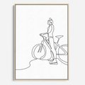 Obraz w ramie 50x70 - Minimalistyczna Przejażdżka - szkic, minimalizm - rama drewno
